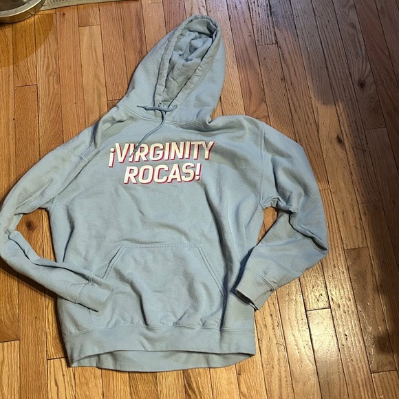 Danny Duncan "Virginity Rocas!" Blue Hoodie‎ size Medium - Picture 1 of 2